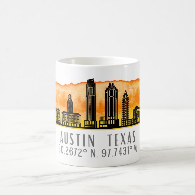Taza De Café Austin Skyline Latitude (Centro)