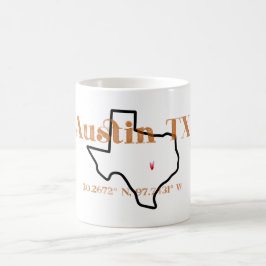 Taza De Café Austin Texas Burnt Naranja Mug