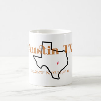 Taza De Café Austin Texas Burnt Naranja Mug