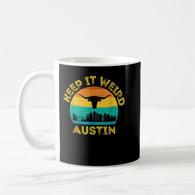 Taza De Café Austin, Texas, lo hace raro Longhorn (Izquierda)