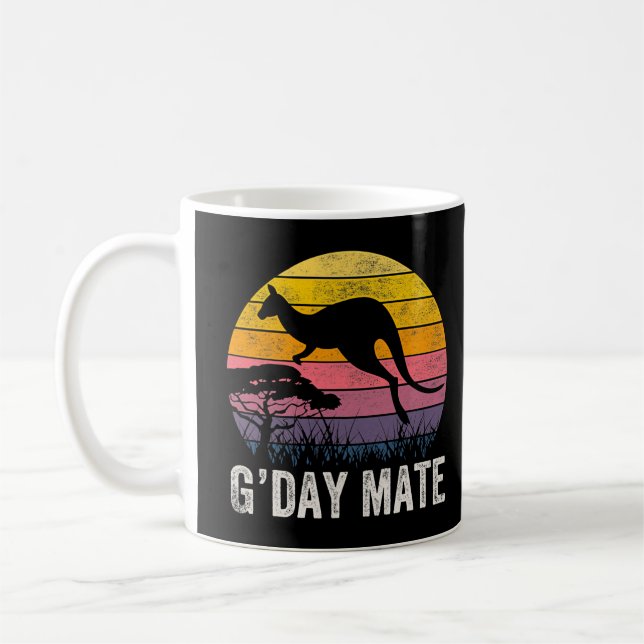 Taza De Café Australia G-day Mate gracioso canguro australiano  (Izquierda)