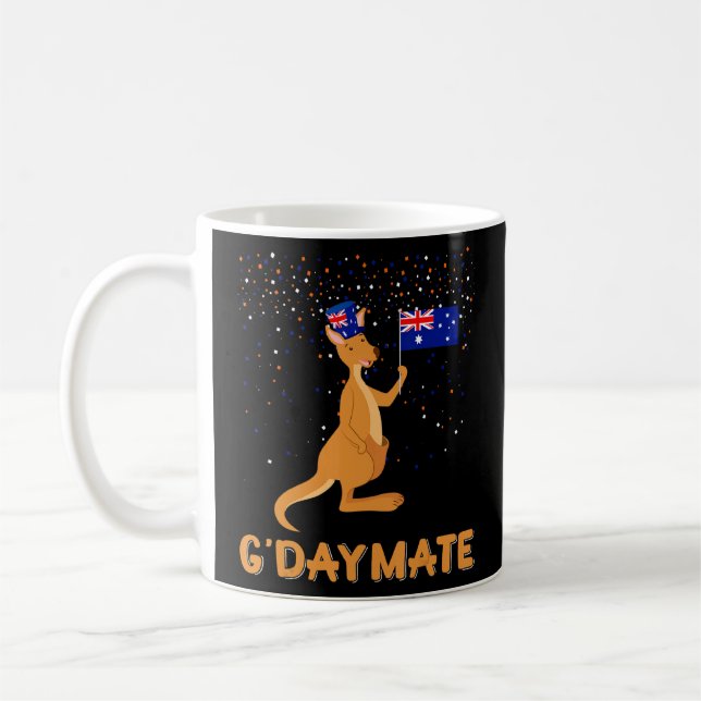 Taza De Café Australia G-day Mate gracioso canguro australiano  (Izquierda)