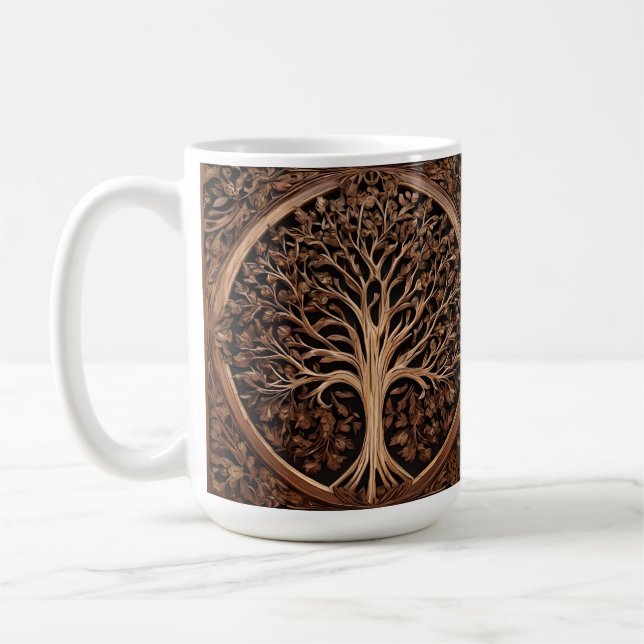 Taza De Café Australia: Impresión de madera de Waratah, (Izquierda)