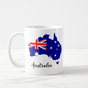 Taza De Café Australia: Mapa australiano de bandera