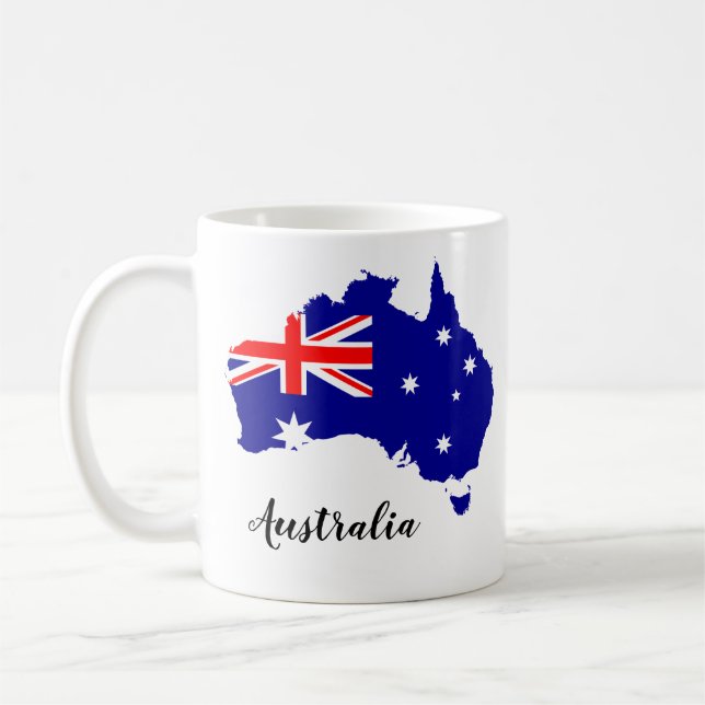 Taza De Café Australia: Mapa australiano de bandera (Izquierda)