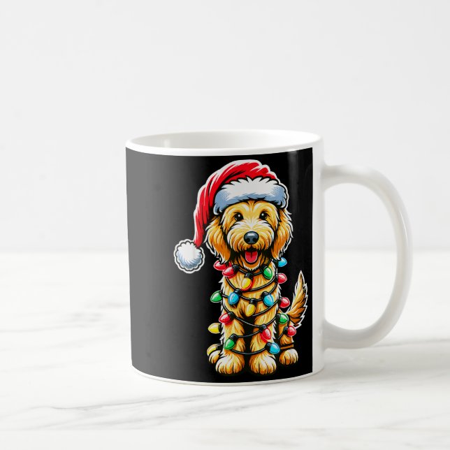 Taza De Café Australian Labradoodle Christmas Tree Xmas Santa L (Derecha)
