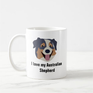 Taza de café australiana del perro de pastor