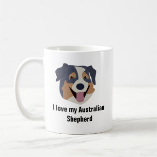 Taza de café australiana del perro de pastor