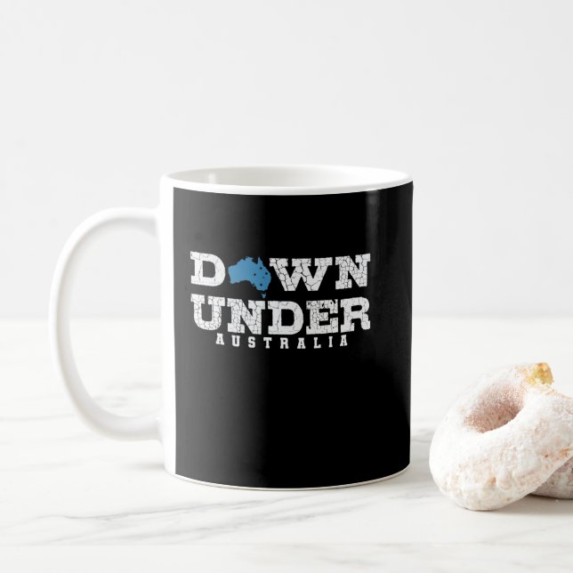 Taza De Café Australien Down Under Karte (Con donut)