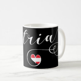 Taza De Café Austria Heart Mug, Bandera Autriana