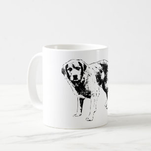 Taza De Café Auténtico Contorno de Perro de Otoño