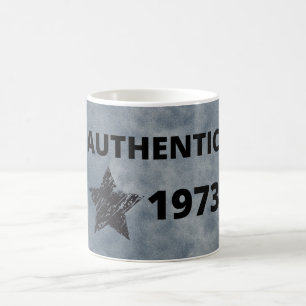 Taza De Café Auténtico cumpleaños vintage de 1973 con estrella 