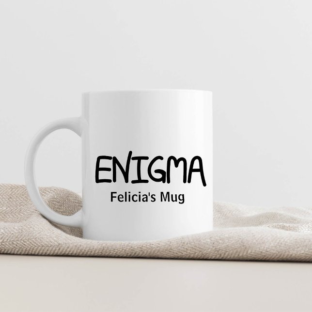 Taza De Café Authentic Black Ink Hand Lettered Wording Enigma (Subido por el creador)