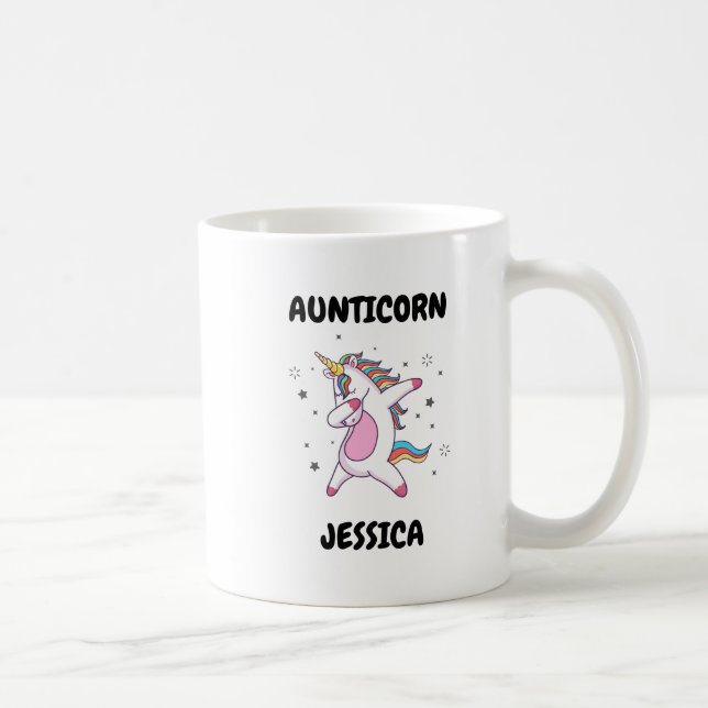 Taza De Café Auticorn de nombre personalizado (Derecha)