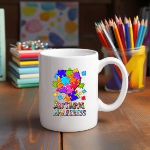 Taza De Café Autism Awareness Boy Puzzle Mug