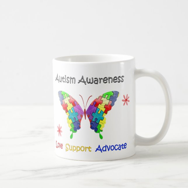 Taza De Café Autism Awareness Butfly (Derecha)
