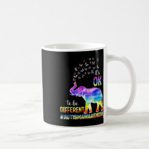 Taza De Café Autism Awareness Butterfly Elephant Está bien ser