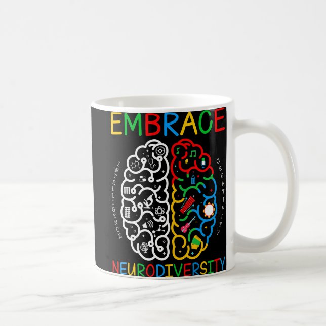 Taza De Café Autism Awareness Embrace Neurodiversidad TDAH Auti (Derecha)