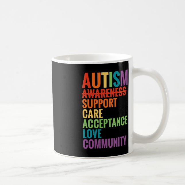 Taza De Café Autism Awareness Support Care Aceptación de la ate (Derecha)