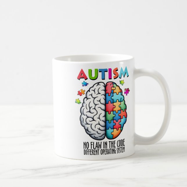 Taza De Café Autism Brain Puzzle No Flaw In The Code  (Derecha)