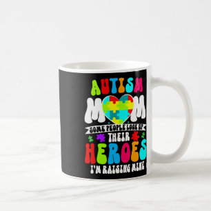 Taza De Café Autism Mom Groovy Heart Puzzle Autism Awareness He