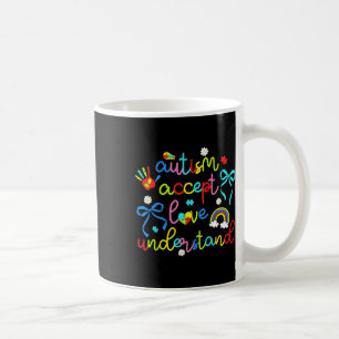 Taza De Café Autismo Aceptar Amor Entender Coquette Bow Retro