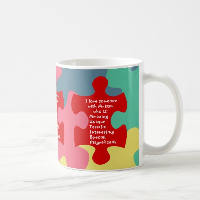 Taza De Café Autismo Acróstico (Derecha)