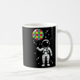 Taza De Café Autismo astronauta rompecabezas globo lindo asd co