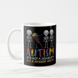 Taza De Café Autismo Awerness - Skeleton Dabbing Autistic Kids