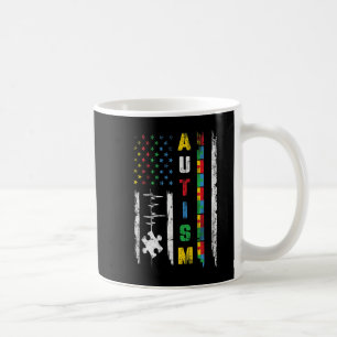 Taza De Café Autismo Bandera Americana Rompe Conciencia Autista