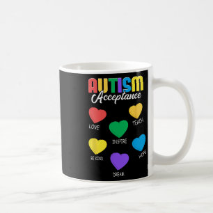 Taza De Café Autismo Conciencia Aceptación Corazón Hombres Muje