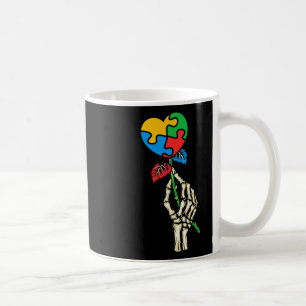 Taza De Café Autismo Conciencia Calavera Rosa de autismo Pieza 