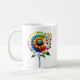 Taza De Café Autismo Conciencia Girasol