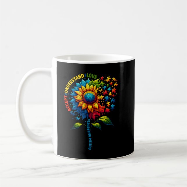Taza De Café Autismo Conciencia Girasol (Izquierda)