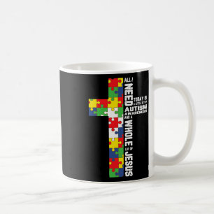 Taza De Café Autismo Conciencia Jesús Cruzar el Rompecabezas Gu
