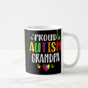 Taza De Café Autismo Conciencia Orgulloso Autismo Abuelo Mano C
