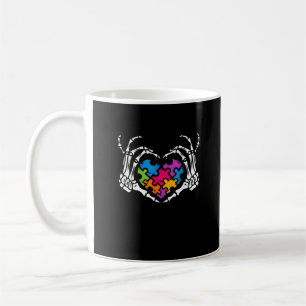Taza De Café Autismo Conciencia sobre el esqueleto del rompecab