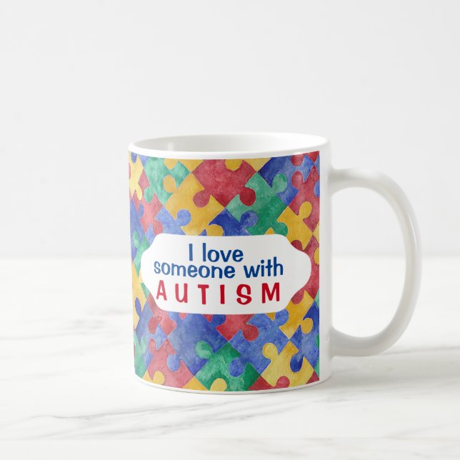 Taza De Café Autismo Concienciación cuenca del rompecabezas (Derecha)