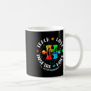 Taza De Café Autismo Concienciación Maestra Campaña Autismo Con
