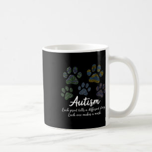 Taza De Café Autismo de huella digital Mes de conciencia Gato d