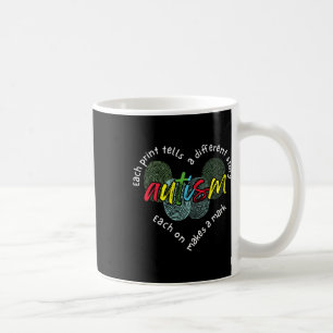 Taza De Café Autismo De Huellas Digitales Cada Impresión Dice U