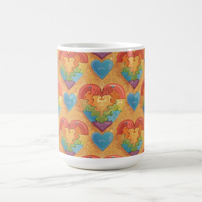 Taza De Café Autismo del corazón (Centro)