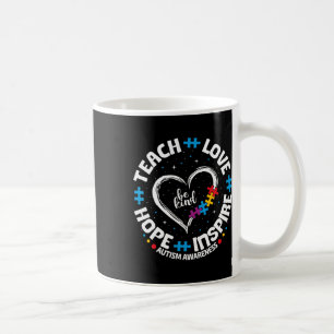 Taza De Café Autismo Enseñar Amor Inspira Esperanza Profesor Au