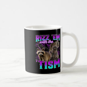 Taza De Café Autismo Gracioso Rizz Em Con La Racoon Del Meme De
