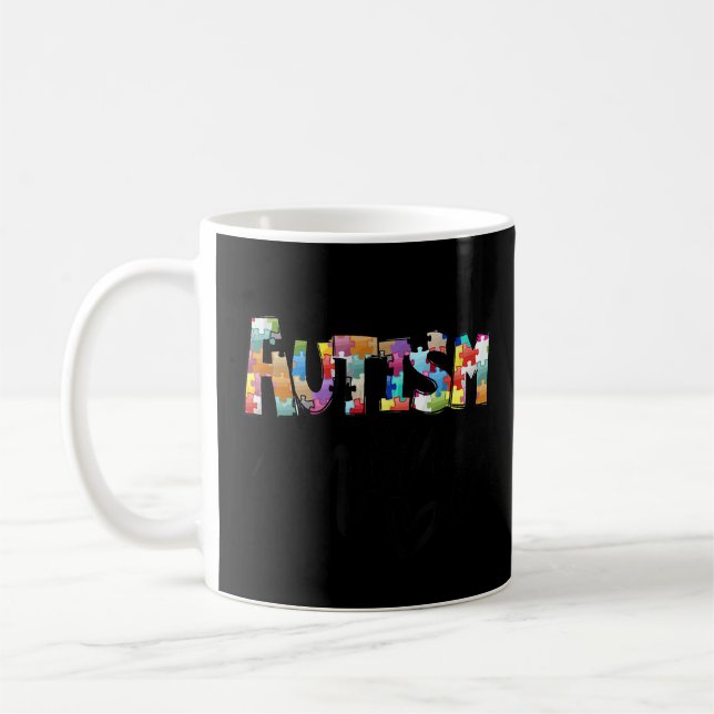 Taza De Café Autismo Mamá Autismo Conciencia Autismo Vida Mamá (Izquierda)
