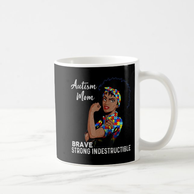 Taza De Café Autismo Mamá Autismo Indestructible Concienciación (Derecha)