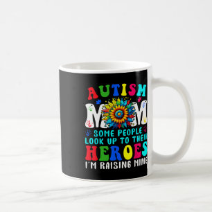 Taza De Café Autismo Mamá Criando Heroe Girasol Para Mujeres Au