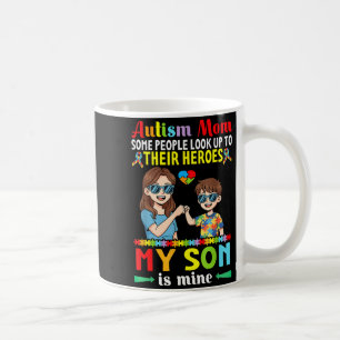 Taza De Café Autismo Mamá Mi Hijo Es Mi Héroe Conciencia Acepta