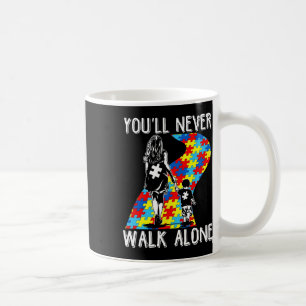 Taza De Café Autismo Mamá, nunca caminarás sola para apoyar las