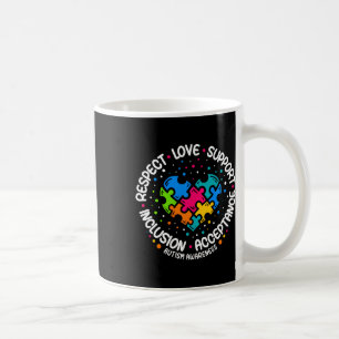 Taza De Café Autismo Mujeres Hombres Respetan Amor Apoyan El Au
